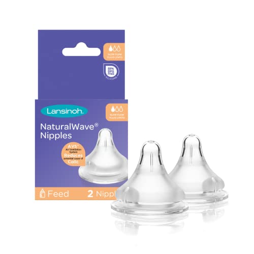 Lansinoh NaturalWave Baby Bottle Nipples Slow Flow Size S Anti Colic 2 Count 0 belly baby and beyond