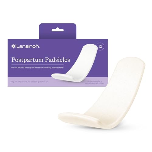 Lansinoh Postpartum Cooling Pads Perineal Ice Packs Witch Hazel Pads for Postpartum Care Postpartum Essentials Padscicles with Cooling and Comforting Aloe Vera 12 Count 0 belly baby and beyond