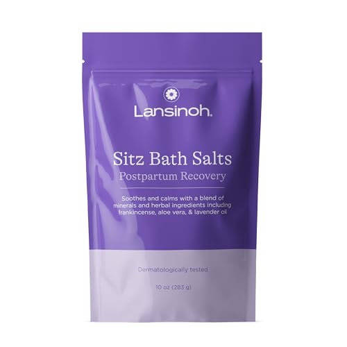 Lansinoh Sitz Bath Salts Postpartum Essentials Epsom Salts With Soothing and Calming Ingredients Including Lavender Oil Frankincense and Aloe Vera 10 Ounce 0 belly baby and beyond