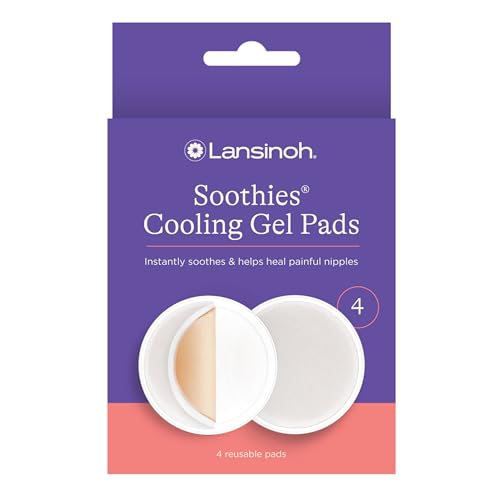 Lansinoh Soothies Cooling Gel Pads 4 Count Breastfeeding Essentials Provides Cooling Relief for Sore Nipples 0 belly baby and beyond