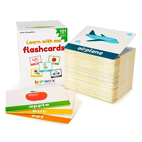 LearnWorx 101 Baby Flash Cards Award Winning First Words Learn Objects Numbers Play Games Toddler Learning Educational Toys Age 1 3 0 belly baby and beyond