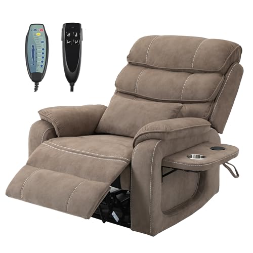 Light Brown Velvet Reading Recliner Chair 400LBS Adults Elderly 0 belly baby and beyond