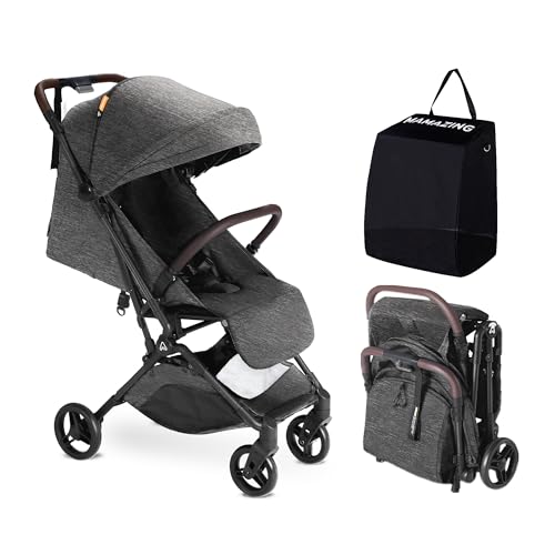 Lightweight Baby Stroller Moms Choice Gold Award Winner Ultra Compact Airplane Friendly Travel Stroller One Handed Folding Stroller for Toddler Only 115 lbs Black 0 belly baby and beyond