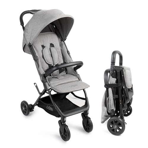 Lightweight Travel Stroller for Baby Toddlers Easy Fold Compact Stroller with Canopy Storage Basket Multi Position Recline Convenient One Hand Fold Airplane Stroller for Infants Newborn 0 belly baby and beyond