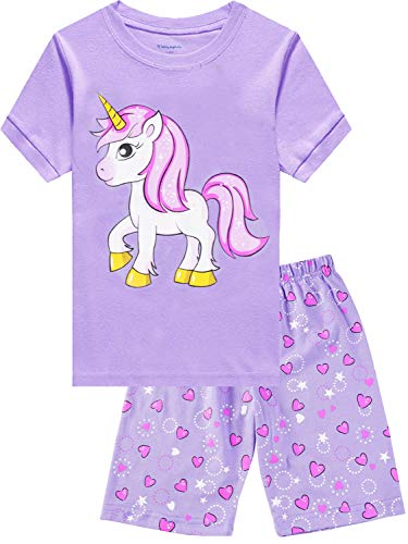 Little Girls Pajamas Short Sleeve 100 Cotton Toddler Pjs Mermaid Sleepwear Unicorn Pajama Summer Clothes Sets 1 7T 0 belly baby and beyond