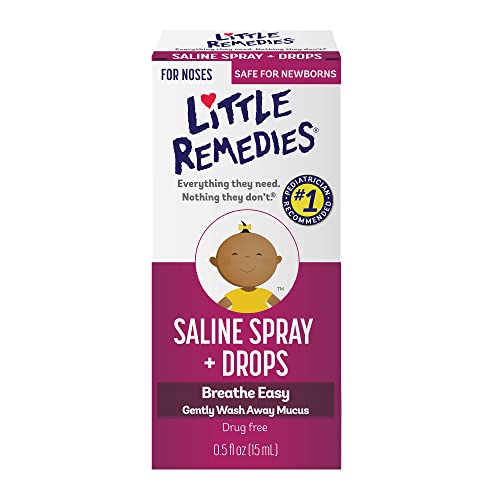 Little Remedies Saline SprayDrops 05 oz Pack of 1 For Noses to Breathe Easily Gently Wash Away Mucus Newborn Safe 0 belly baby and beyond
