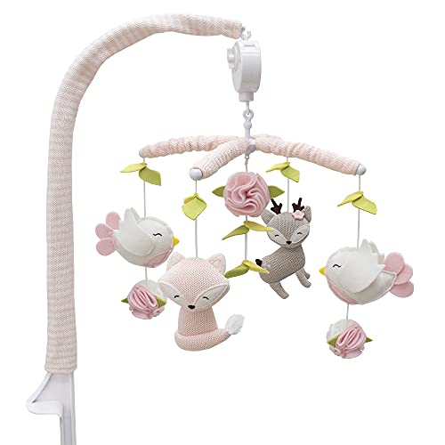 Living Textiles Baby Musical Mobile Ava Birds Crib Toy Knitted Woodland Characters Nursery Decor Calming Soother with 12 Lullabies Essential and Perfect Toy for Boys Girls 0 belly baby and beyond