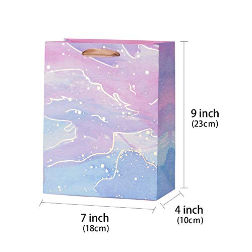 Loveinside Medium Size Gift Bags Colorful Marble Pattern Gift Bag with Tissue Paper for Shopping Parties Wedding Baby Shower Craft 4 Pack 7 X 4 X 9 0 3 belly baby and beyond