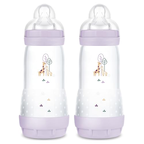 MAM Easy Start Anti Colic Baby Bottle Fast Flow Breastfeeding Like Silicone Nipple Bottle Reduces Colic Gas Reflux Easy to Clean BPA Free Vented Baby Bottles for Newborns 4 Plus Months 0 belly baby and beyond