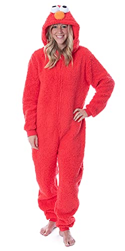 MJC International Sesame Street Adult Elmo Sherpa Union Suit Costume Pajama For Men Women X Large Elmo Red 0 belly baby and beyond