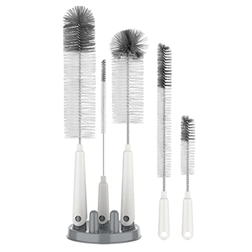 MRSIGA 5 Pack Bottle Brush Cleaning Set with Storage Holder Cleaning Brushes for Long Narrow Neck Bottles Water Bottles Baby Bottles Tumblers Drinking Glasses Strews 0 belly baby and beyond