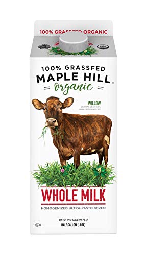 Maple Hill Creamery 100 Grass Fed Organic Whole Milk Ultra Pasteurized USDA Organic Whole Milk Organic Milk for Toddlers Kids Adults 64 fl oz 0 belly baby and beyond