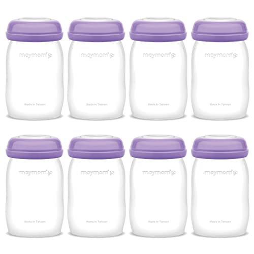 Maymom Storage Bottles Compatible with Lansinoh Pumps Widemouth Version Replace or Compatible with Laninoh Momma Bottles 8 ct 5oz 0 belly baby and beyond