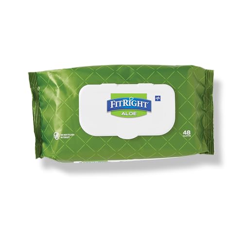 Medline FitRight Select Premium Personal Cleansing Wipes 8 x 12 Fragrance Free White 48Pack 0 belly baby and beyond