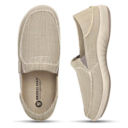Mens Slip On Shoes Canvas Loafers with Arch Support Orthopedic Casual Sneakers for Plantar Fasciitis Indoor Outdoor Walking Slippers Shoes for Pain Relief 0 belly baby and beyond