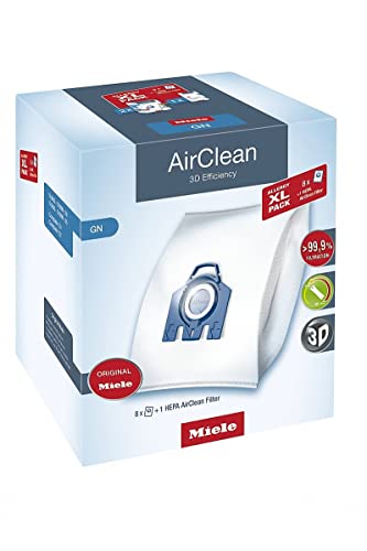 Miele Allergy XL Pack AirClean 3D GN Vacuum Cleaner Bags 8 x Bags 1 x Hepa Filter 0 belly baby and beyond