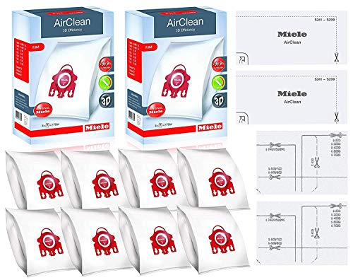 Miele FJM AirClean 3D Efficiency Vacuum Cleaner Bags Includes 8 Genuine Air clean 2 Genuine Super Air Clean Filter 2 Genuine Pre Motor Protection Filters 0 belly baby and beyond