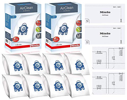 Miele GN AirClean 3D Efficiency Vacuum Cleaner Bags 2 Boxes Includes 8 Genuine Airclean GN Bags 2 Genuine Super Air Clean Filter 2 Genuine Pre Motor Protection Filters 0 belly baby and beyond