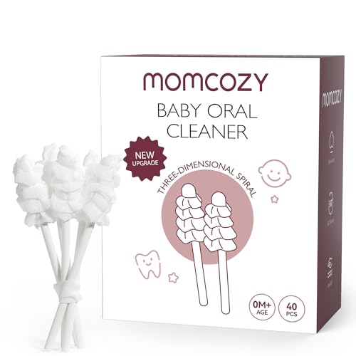 Momcozy Baby Tongue Cleaner Gauze Baby Toothbrush Disposable Oral Cleaner Toddler Toothbrush for Tooth Mouth Gum Clean Infant Toothbrush Oral Cleaning Stick Baby Oral Cleaner Newborn 40 Count 0 belly baby and beyond