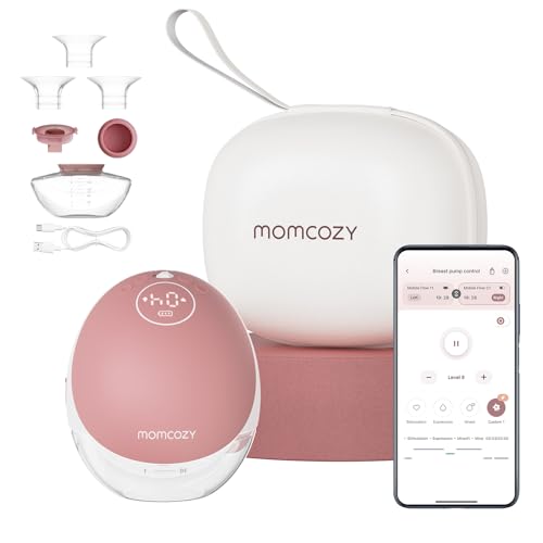 Momcozy Breast Pump Hands Free Mobile Flow M9 App Discreet Control with Personalized Multi Modes 15 Levels Independent Breastmilk Storage Wearable Breast Pump M9 24mm 1 Pack Cozy Red 0 belly baby and beyond