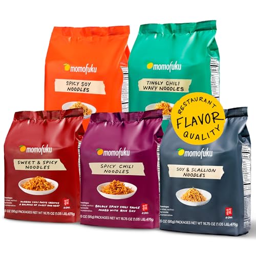 Momofuku Ramen Noodle Variety Pack by David Chang 25 Count Pack of 5 Air Dried Never Fried Vegan Instant Noodles with 11g of Plant Based Protein 0 belly baby and beyond
