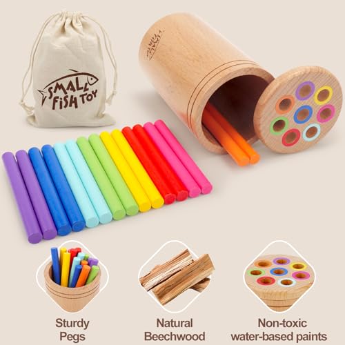 Montessori Toys for 1 3 Year Old Wooden Learning Color Sorting Toys for Toddlers Age 1 2 3 Fine Motor Developmental Infants Sensory Matching Games Busy Board 18 month old Baby Boys Girls Gifts 0 1 belly baby and beyond