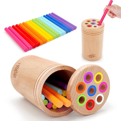 Montessori Toys for 1 3 Year Old Wooden Learning Color Sorting Toys for Toddlers Age 1 2 3 Fine Motor Developmental Infants Sensory Matching Games Busy Board 18 month old Baby Boys Girls Gifts 0 belly baby and beyond