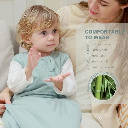 Mosebears Unisex Rayon Made from Bamboo Sleep Sack with 2 Way Zipper25 Tog Baby Winter Sleep Sack Calm Sage6 18 Months 0 0 belly baby and beyond