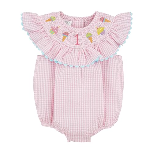Mud Pie baby girls Smocked Birthday Bubble 0 belly baby and beyond