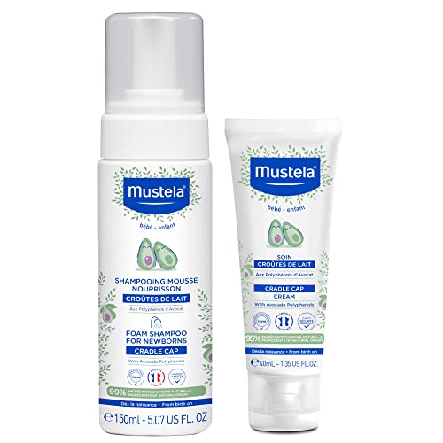 Mustela Baby Cradle Cap Bundle Natural Baby Shampoo Cradle Cap Cream with Natural Avocado 2 Piece Set 0 belly baby and beyond