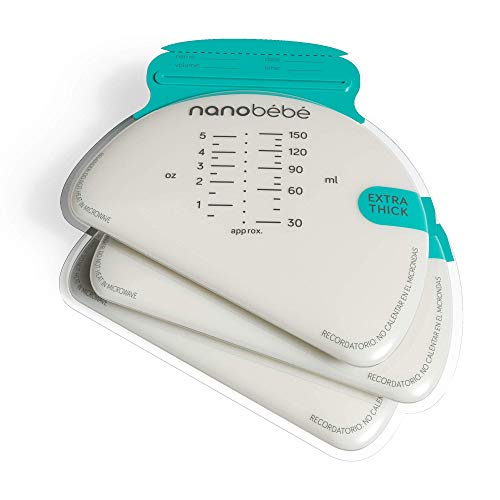 Nanobebe 50 Breastmilk Storage Bags Cools Thaws Evenly 2X Faster to Protect nutrients Refill Pack Breastfeeding Supplies Save Space Track Pumping Breastmilk Bags for Freezer or Fridge 0 belly baby and beyond