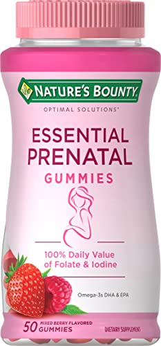 Natures Bounty Essential Prenatal Gummies Folic Acid and Iodine Omega 3 and DHA 50 Count 0 belly baby and beyond