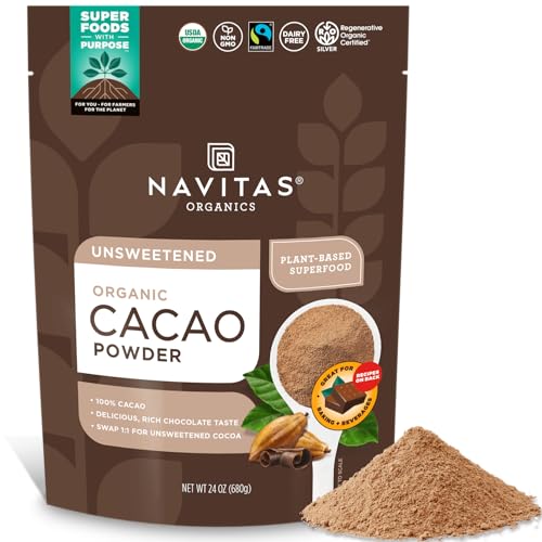 Navitas Organics Organic Cacao Powder Non GMO Fair Trade Gluten Free 24 Ounce 0 belly baby and beyond