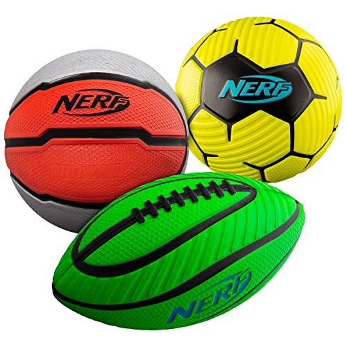 Nerf Mini Foam Sports Ball Set Foam Football Soccer Ball Basketball Set Soft Foam Sports Set for Kids 0 belly baby and beyond