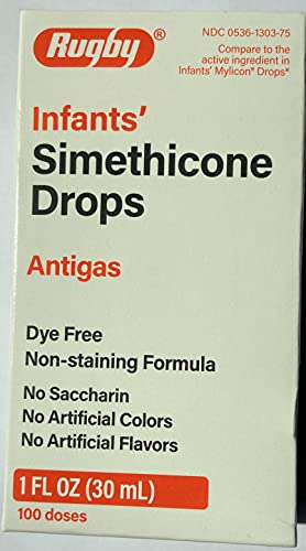 Newborns Infants Children Gas Relief Simethicone 20 mg03ml Drops Dye Free Generic for Mylicon 1 oz 30ML by RUGBY 0 belly baby and beyond