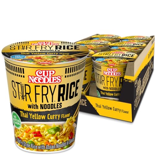Nissin Cup Noodles Stir Fry Rice with Noodles Thai Yellow Curry 261 Ounce Pack of 6 0 belly baby and beyond
