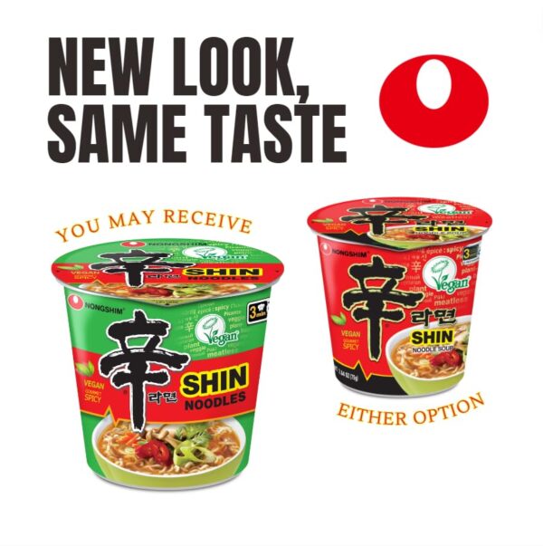 Nongshim Gourmet Spicy Vegan Shin Instant Noodle Soup Mix Cup 6 Pack Microwaveable Vegan Meatless Ramen 0 0 belly baby and beyond