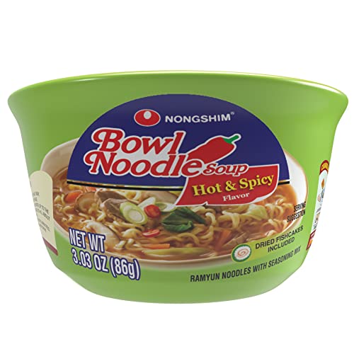 Nongshim Hot Spicy Instant Ramen Noodle Bowl Soup Mix 6 Pack Includes Fish Cakes Crisp Carrot Green Onion Topping 0 belly baby and beyond