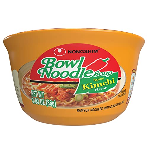 Nongshim Kimchi Instant Ramen Noodle Soup Bowl 6 Pack Korean Ramyun with Veggies Microwaveable 0 belly baby and beyond