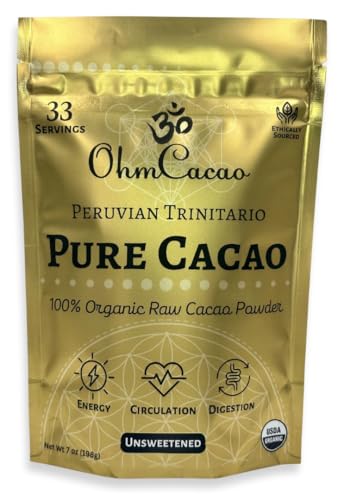 Ohm Pure Cacao Powder Unsweetened Ceremonial Grade Cacao Powder Natural Source of Magnesium Iron Organic Chocolate Baking PowderDrink Mix 33 Servings 0 belly baby and beyond
