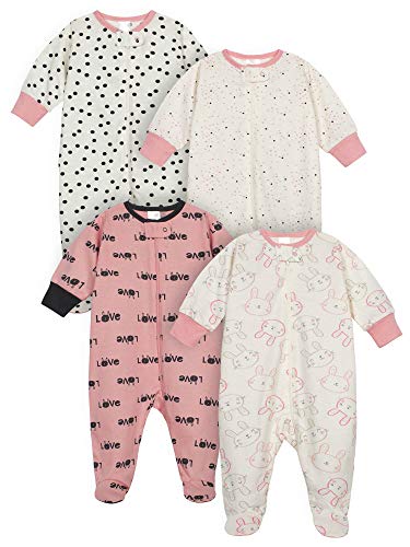 Onesies Brand baby girls 4 pack Sleep N Play Footies Multi Pack 0 belly baby and beyond