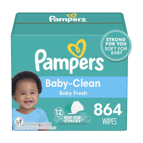 Pampers Baby Clean Wipes Baby Fresh Scented Baby Wipes 864 Baby Wipes Total 12 Flip Top Packs 0 belly baby and beyond