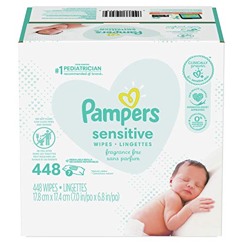 Pampers Baby Wipes Sensitive Perfume Free 7X Refill Packs Tub Not Included 448 Count 0 belly baby and beyond