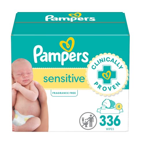Pampers Sensitive Baby Wipes Water Based Hypoallergenic and Unscented 4 Flip Top Packs 336 Wipes Total 0 belly baby and beyond