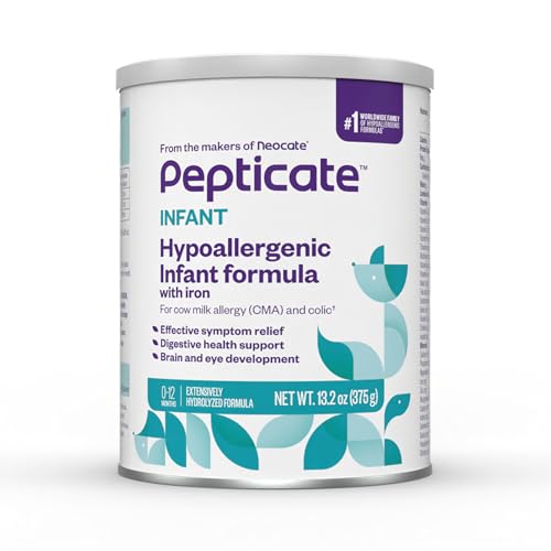 Pepticate Baby Formula Hypoallergenic Powdered Infant Formula for Cow Milk Allergy with Omega 3 DHA ARA Iron Prebiotics 132oz 0 belly baby and beyond