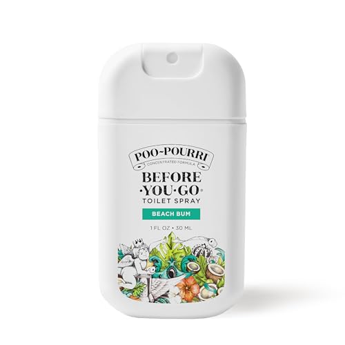 Poo Pourri Before You Go Toilet Spray Beach Bum 1 Fl Oz Pocket Travel Size Coconut Orchid and Toasted Praline 0 belly baby and beyond
