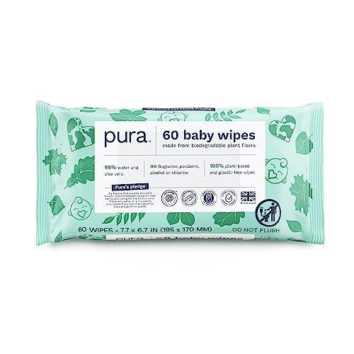 Pura Natural Sensitive Baby Wipes 99 Water Unscented Hypoallergenic Suitable for Sensitive Eczema prone Skin Fragrance Free Hypoallergenic EWG Verified 1 Pack of 60 Wet Wipes 0 belly baby and beyond