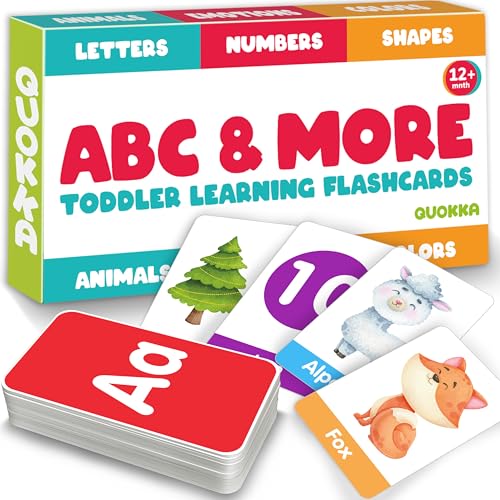 QUOKKA ABC Learning Flash Cards for Toddlers 2 4 Years Old 60 Flashcards Toy for Kids Ages 1 3 5 Alphabet Numbers Colors Letters Animals Learn Activities First Words Educational Game 0 belly baby and beyond
