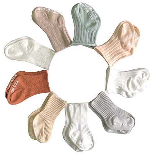 QandSweet Baby Boy Combed Cotton Socks Toddler Crew Sock Non Skid for Newborn Infant Childrens 0 belly baby and beyond