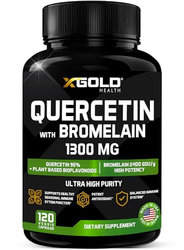 Quercetin Bromelain 1300mg Quercetin 95 Highly Purified and Highly Bioavailable Plus Bromelain 2400 GDUg Made in USA 120 Caps 0 belly baby and beyond